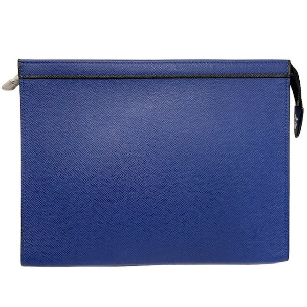 imgrc0085179326 Louis Vuitton Pochette Voyage MM Clutch Bag Taiga Leather Blue