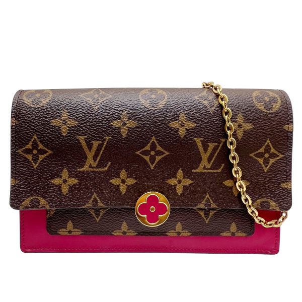 imgrc0085214954 Louis Vuitton Portefeuille Flore Chain Wallet Monogram Canvas Brown