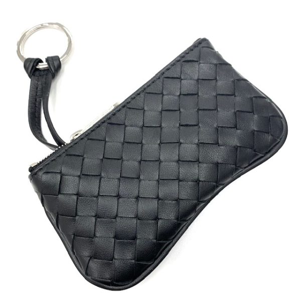 imgrc0085991996 Bottega Veneta Intrecciato Coin Case with Key Ring Black