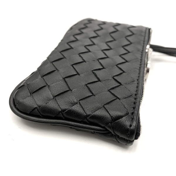 imgrc0085991998 Bottega Veneta Intrecciato Coin Case with Key Ring Black