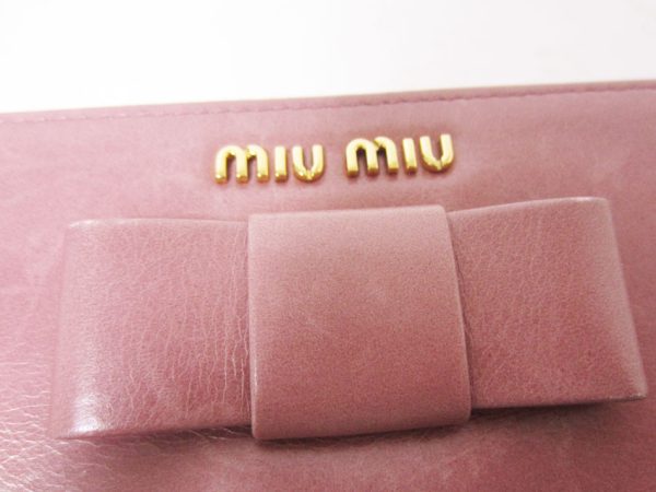 imgrc0086048495 Miu Miu Long Wallet L shaped Calf Pink Ribbon