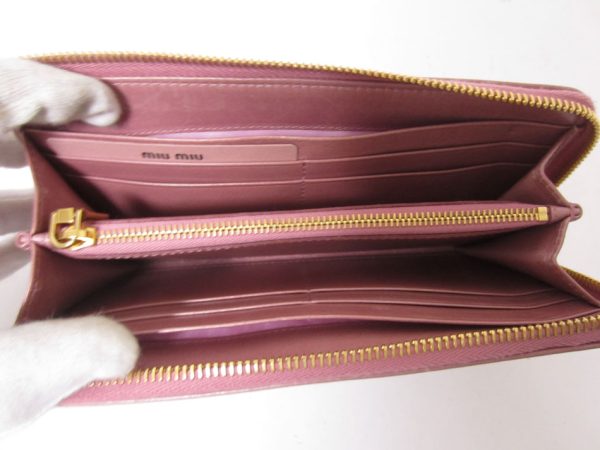 imgrc0086048498 Miu Miu Long Wallet L shaped Calf Pink Ribbon