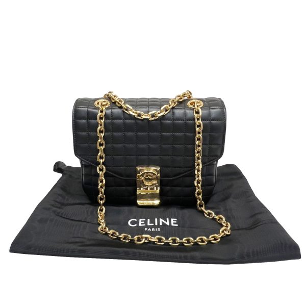 imgrc0086495725 CELINE Small C Bag Quilted Calfskin Chain Mini Bag Black