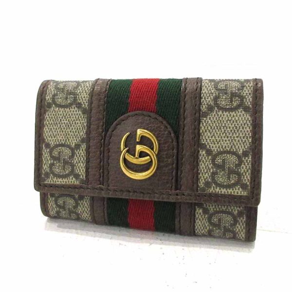 imgrc0086696314 Gucci Offdia GG Supreme 6 Key Case Brown