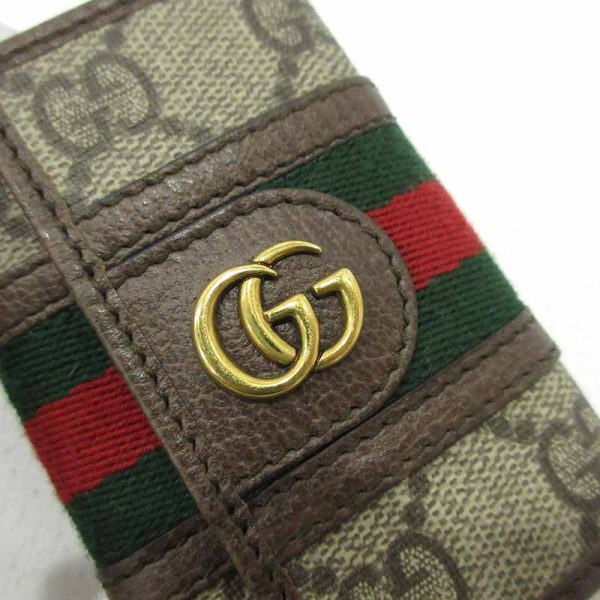 imgrc0086696321 Gucci Offdia GG Supreme 6 Key Case Brown