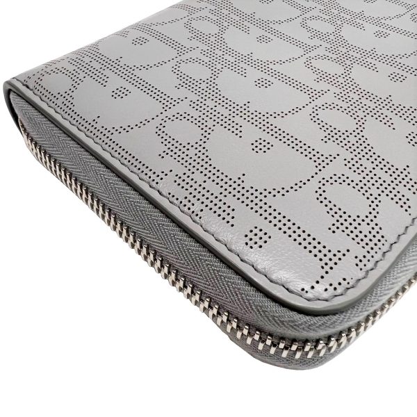 imgrc0086844180 Christian Dior Oblique Galaxy Trotter Long Wallet Zippy Wallet Calf Gray