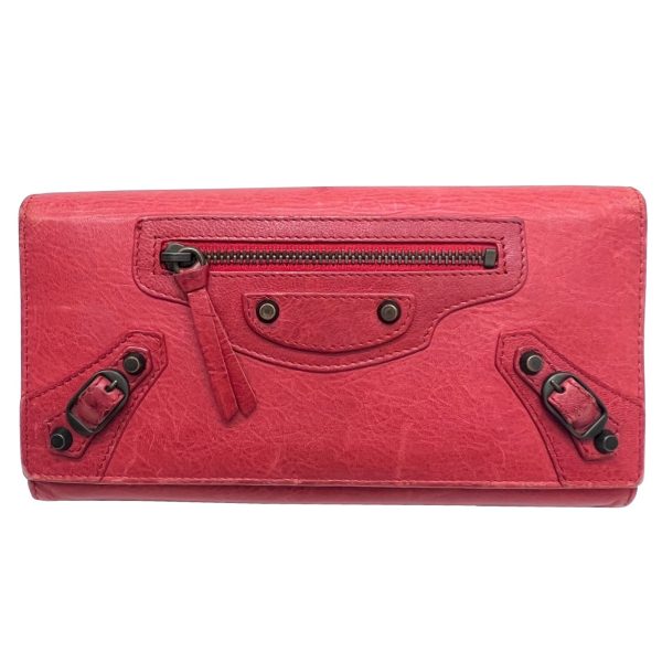 imgrc0086848585 BALENCIAGA Classic Continental Long Wallet Leather Red