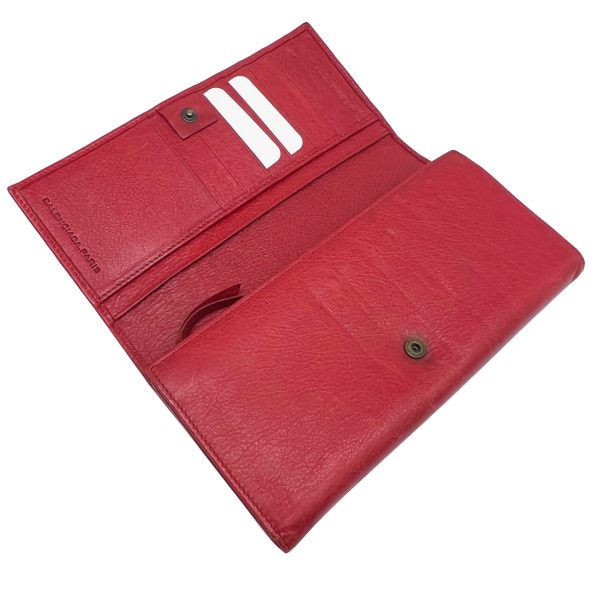 imgrc0086848591 BALENCIAGA Classic Continental Long Wallet Leather Red