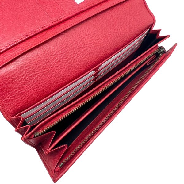 imgrc0086848592 BALENCIAGA Classic Continental Long Wallet Leather Red