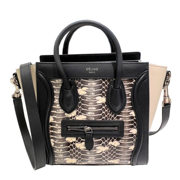 imgrc0086948287 CELINE Luggage Nano Shopper Python Calfskin 2WAY Black