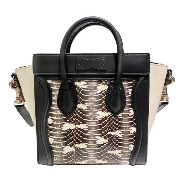 imgrc0086948288 CELINE Luggage Nano Shopper Python Calfskin 2WAY Black