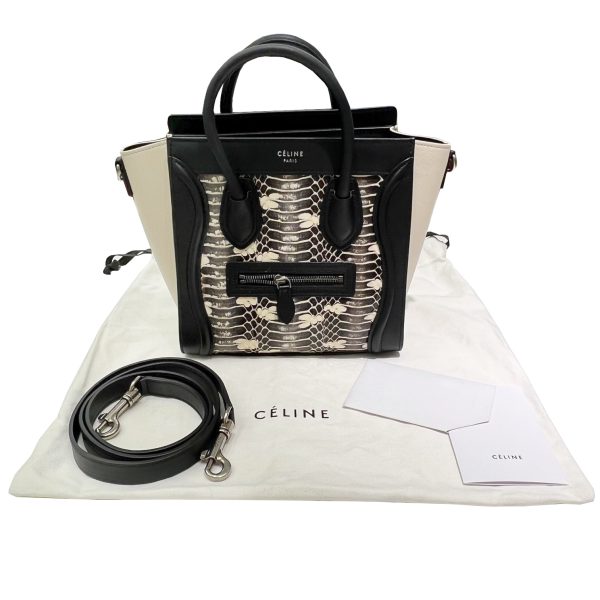 imgrc0086948294 CELINE Luggage Nano Shopper Python Calfskin 2WAY Black