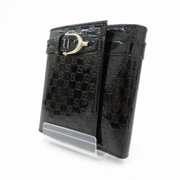 imgrc0086959951 Gucci Micro Guccisima Enamel W Hook Wallet Black