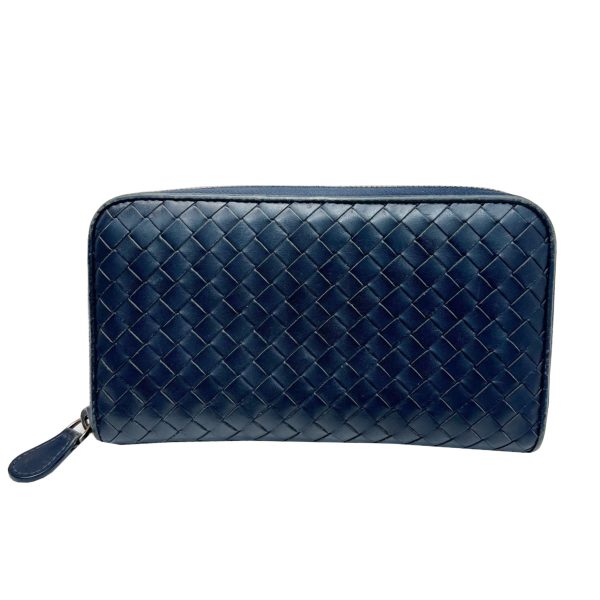 imgrc0087129996 Bottega Veneta Intrecciato Round Zipper Wallet Long Navy