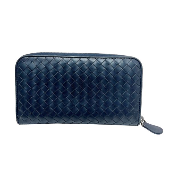 imgrc0087129997 Bottega Veneta Intrecciato Round Zipper Wallet Long Navy