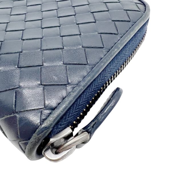 imgrc0087130000 Bottega Veneta Intrecciato Round Zipper Wallet Long Navy