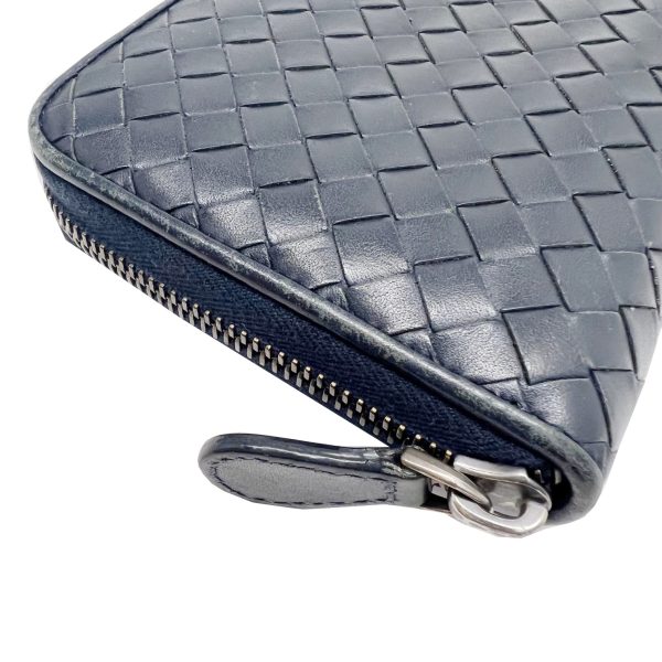 imgrc0087130001 Bottega Veneta Intrecciato Round Zipper Wallet Long Navy