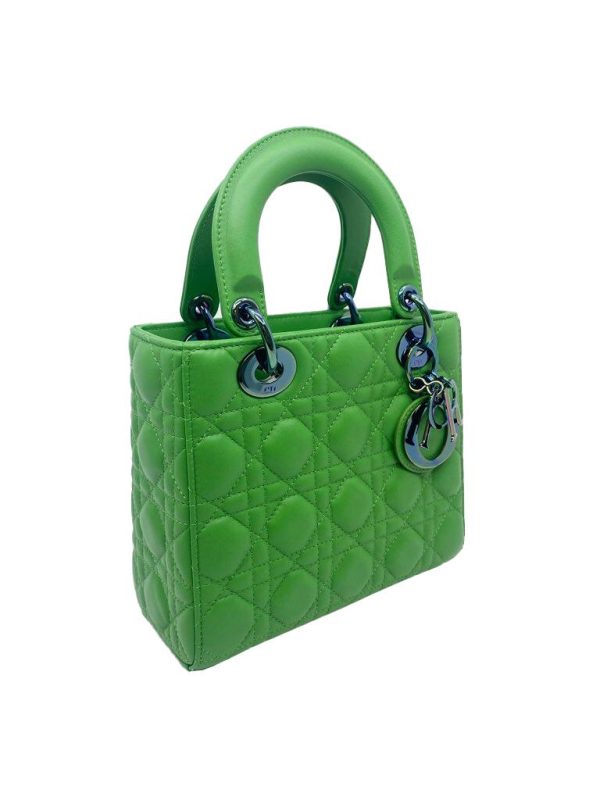 imgrc0087130116 Christian Dior Lady Dior Small 2WAY Handbag Enamel Green