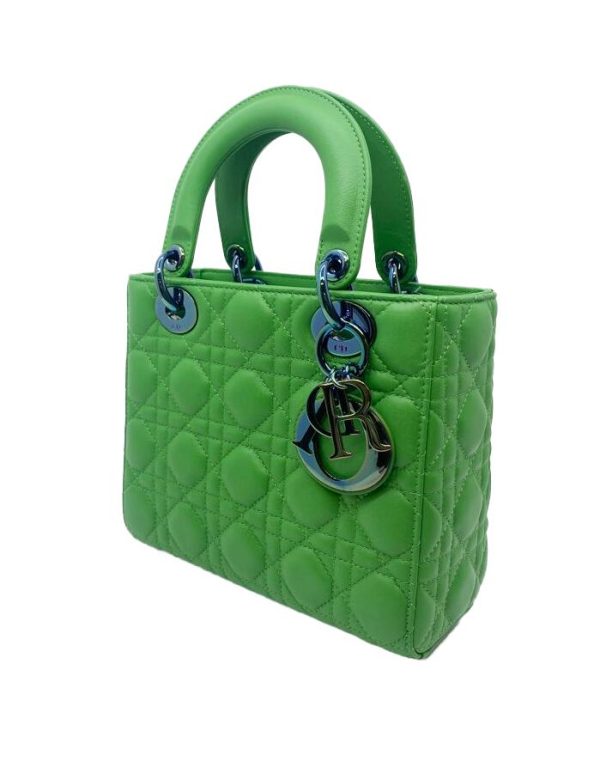 imgrc0087130117 Christian Dior Lady Dior Small 2WAY Handbag Enamel Green