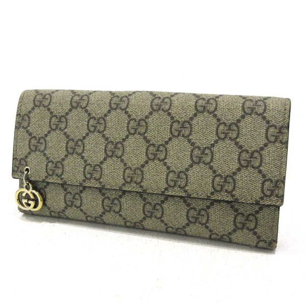 imgrc0087342548 Gucci GG Supreme W Hook BifLong Wallet Beige