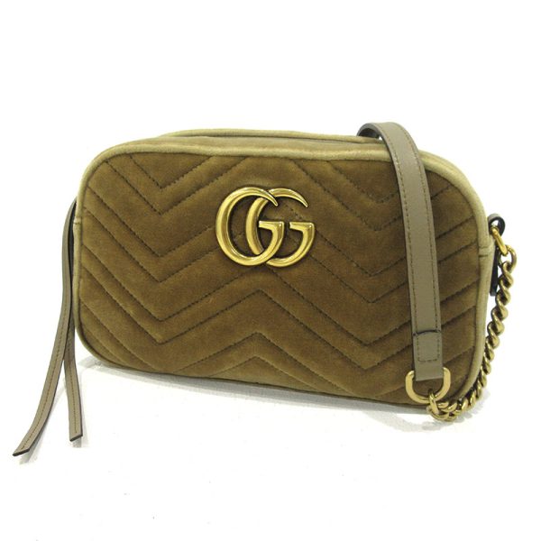 imgrc0087440543 Gucci GG Marmont Velor Chain Shoulder Bag Camel