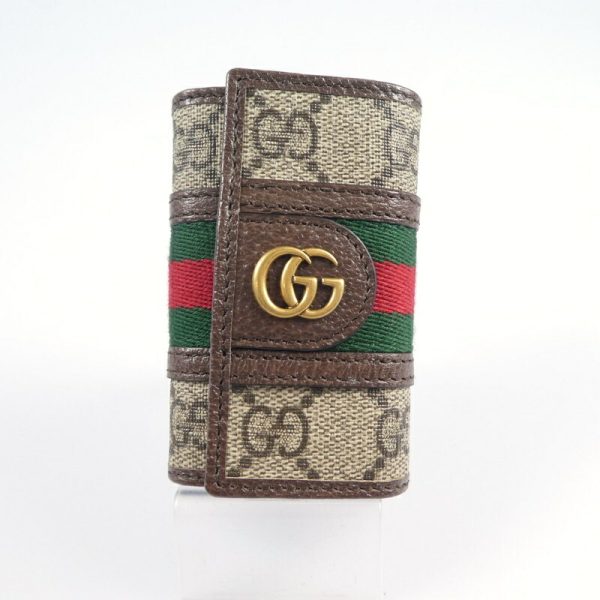 imgrc0087766853 Gucci GG Supreme Offdia 6 Key Case Brown