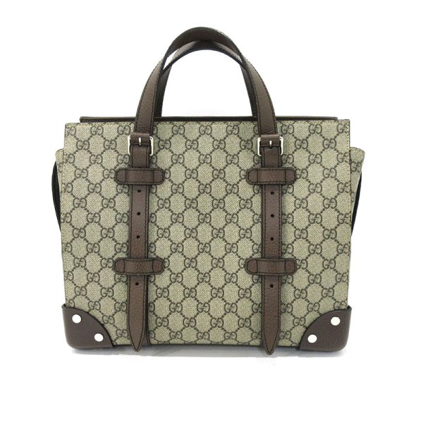 imgrc0087963456 Gucci GG Supreme Tote Bag Detail Brown