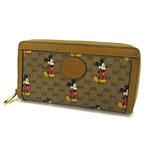 imgrc0088035823 Gucci GG Supreme Disney Mickey Mouse Long Wallet Brown