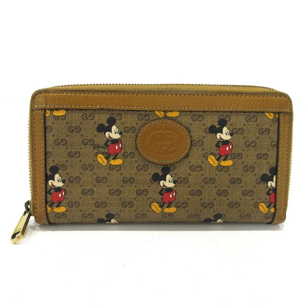 imgrc0088035824 Gucci GG Supreme Disney Mickey Mouse Long Wallet Brown