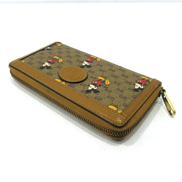 imgrc0088035827 Gucci GG Supreme Disney Mickey Mouse Long Wallet Brown