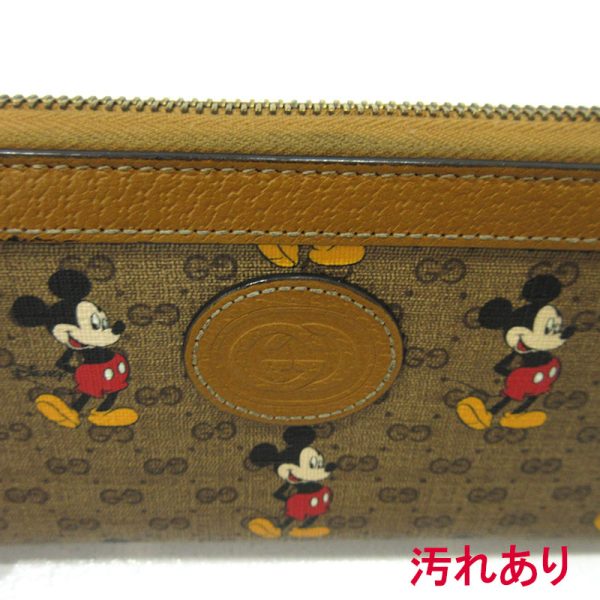 imgrc0088035832 Gucci GG Supreme Disney Mickey Mouse Long Wallet Brown