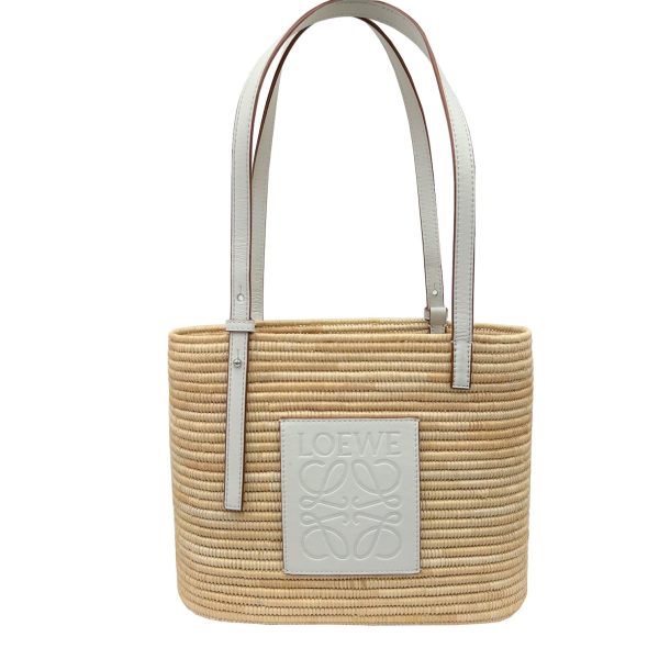 imgrc0088253950 Loewe Square Basket Tote Bag Straw White