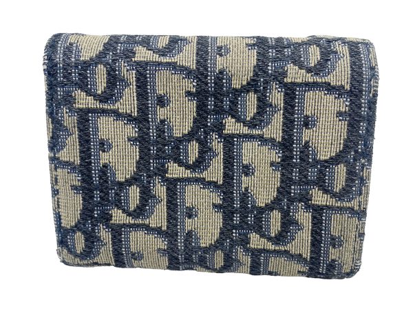 imgrc0089072623 Christian Dior Saddle Compact Wallet Oblique Jacquard Navy