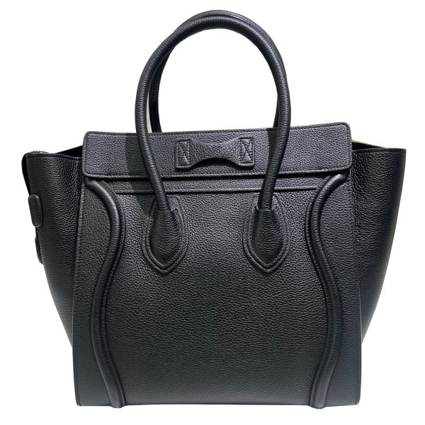 imgrc0089798624 CELINE Luggage Micro Shopper Handbag Leather Black