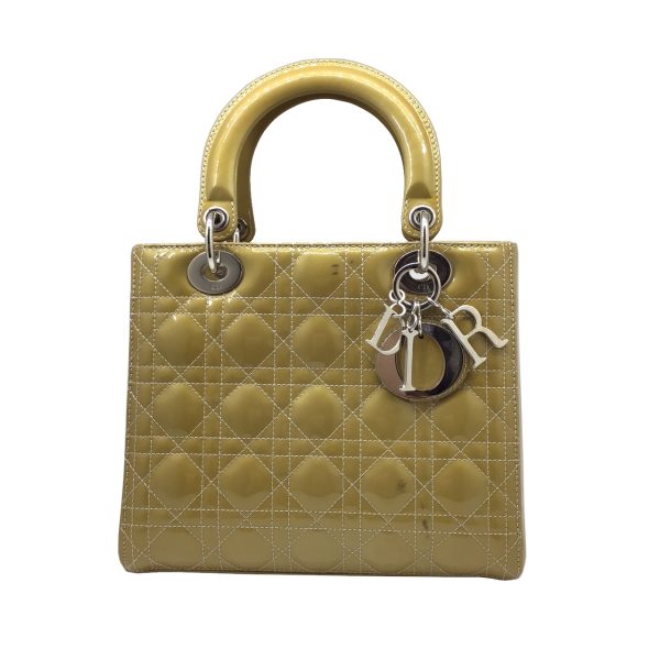 imgrc0090036446 Dior Lady Dior 2WAY Bag Patent Enamel Mustard Yellow