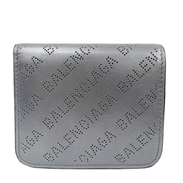 imgrc0090047737 BALENCIAGA Bifold Wallet Leather Silver Logo