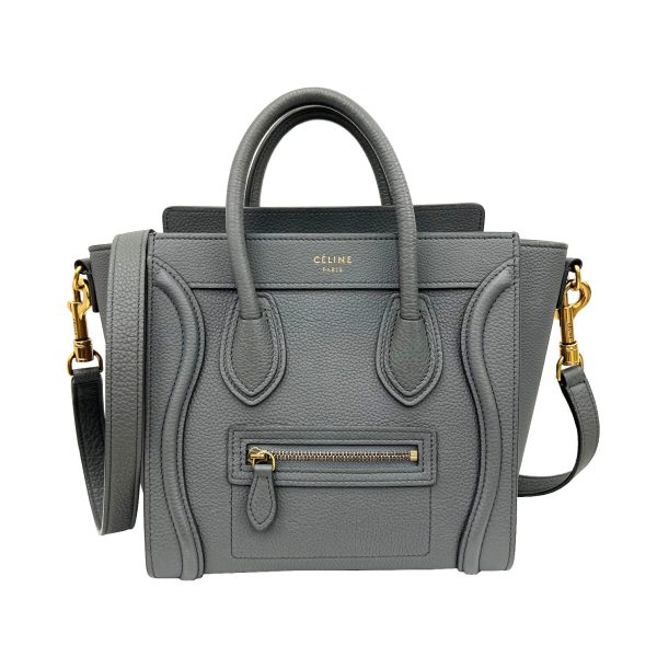 imgrc0090083576 CELINE Luggage Nano Shopper 2WAY Handbag Shoulder Bag Coal Gray