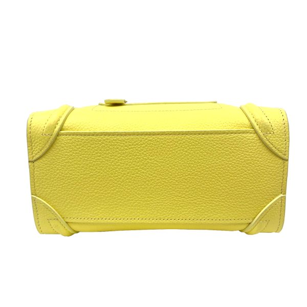 imgrc0090151016 CELINE Nano Luggage Bag Calfskin 2WAY Shoulder Bag Yellow