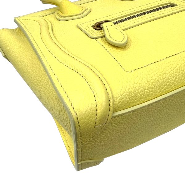 imgrc0090151017 CELINE Nano Luggage Bag Calfskin 2WAY Shoulder Bag Yellow