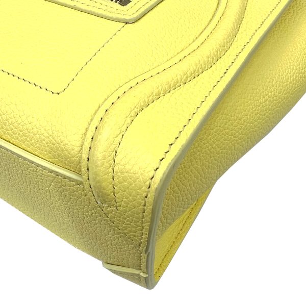 imgrc0090151018 CELINE Nano Luggage Bag Calfskin 2WAY Shoulder Bag Yellow