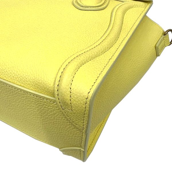 imgrc0090151019 CELINE Nano Luggage Bag Calfskin 2WAY Shoulder Bag Yellow