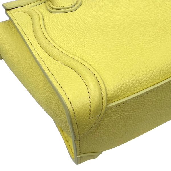 imgrc0090151020 CELINE Nano Luggage Bag Calfskin 2WAY Shoulder Bag Yellow