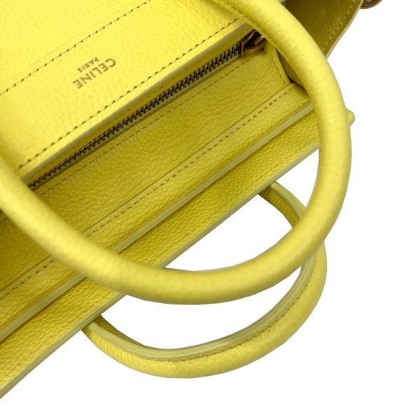 imgrc0090151021 CELINE Nano Luggage Bag Calfskin 2WAY Shoulder Bag Yellow