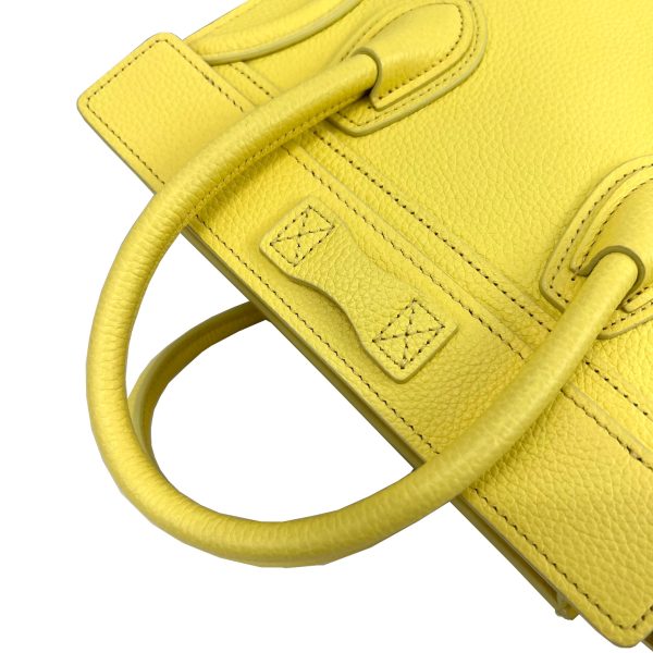 imgrc0090151022 CELINE Nano Luggage Bag Calfskin 2WAY Shoulder Bag Yellow