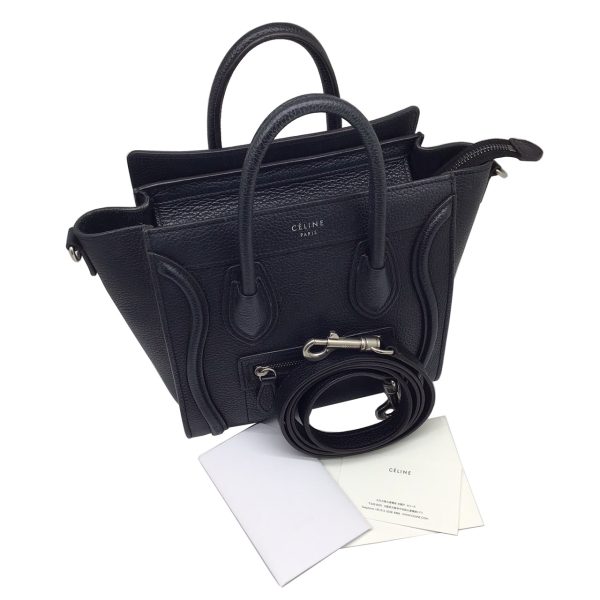 imgrc0090260765 CELINE Nano Shopper 2WAY Bag Black Silver