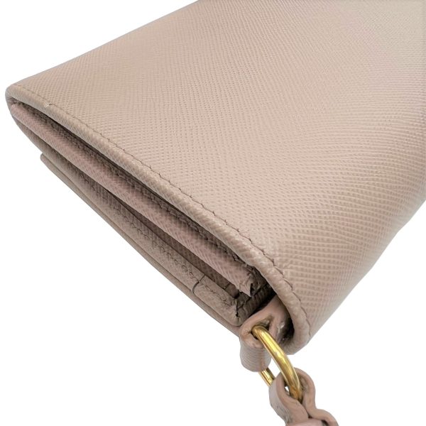 imgrc0090502149 PRADA Saffiano Shoulder Wallet Leather Pink Beige