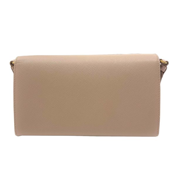 imgrc0090502156 PRADA Saffiano Shoulder Wallet Leather Pink Beige