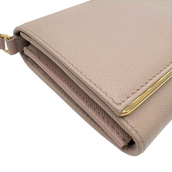 imgrc0090502157 PRADA Saffiano Shoulder Wallet Leather Pink Beige