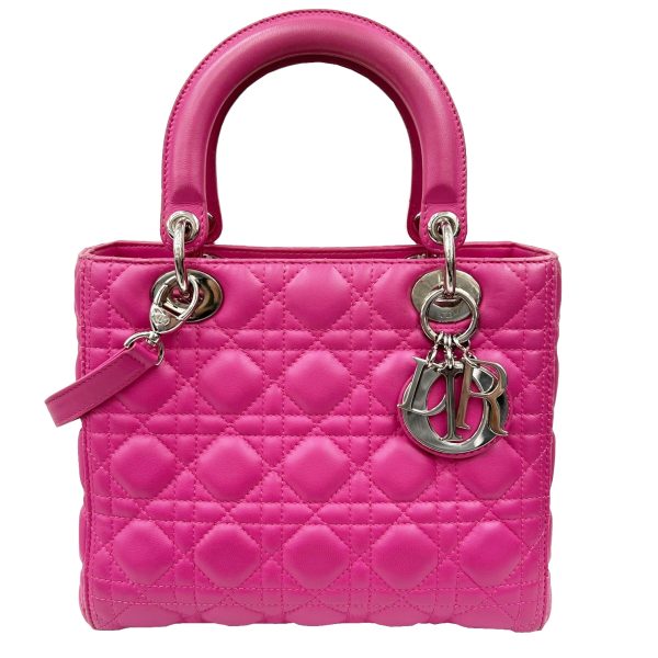 imgrc0090762211 Christian Dior Lady Dior Cannage 2WAY Handbag Lambskin Pink