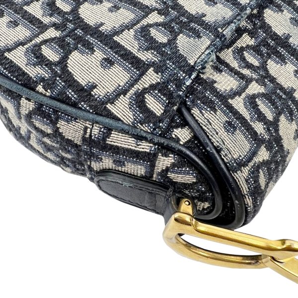 imgrc0090876000 Christian Dior Mini Saddlebag Oblique Jacquard Blue